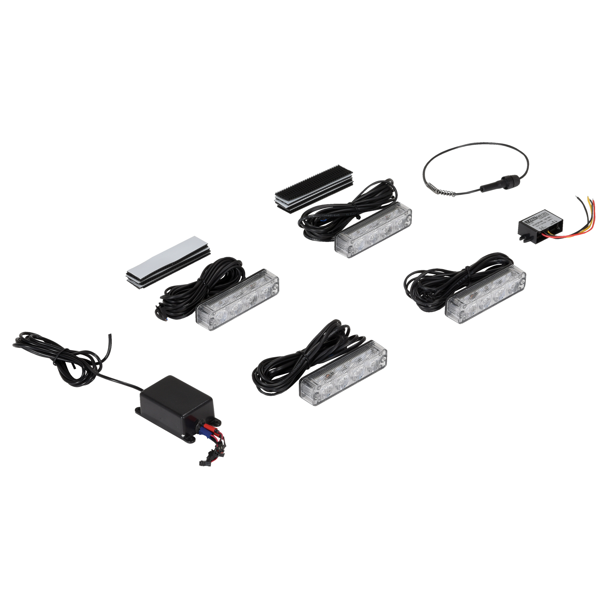 Vestil LED Pedestrian Warning System - 12 Lumens, Yellow, 4 LED Strobe Lights, Model# LT-LIGHT-4